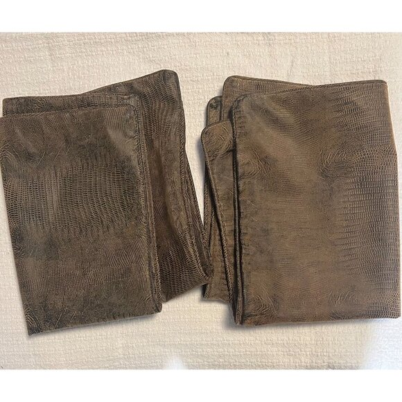 Set Of 2 Faux Leather Reptile Print Pillow Covers, Mystic Valley Traders - Picture 1 of 8